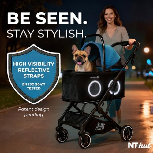 NT·hut 3-in-1 Pet Stroller for Small and Medium Dogs and Cats, Up to 50 lbs