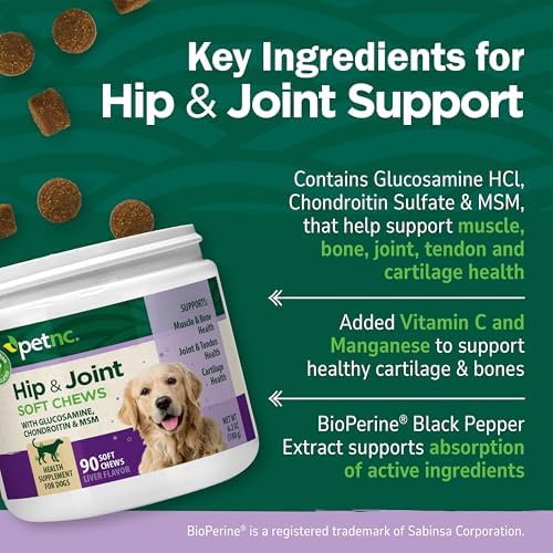 PetNC Natural Care Hip and Joint Soft Chews for Dogs, 90 Count - 27591