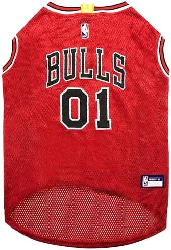 Pets First NBA CHICAGO BULLS DOG Jersey, Medium - Tank Top Basketball Pet Jersey