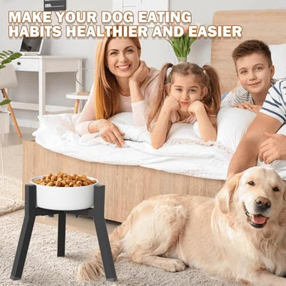Elevated Dog Bowl Stand for Large Dogs with Tray, Adjustable Width 7-10.6", Raised Food Water Bowl Stand, Bowl NOT Included