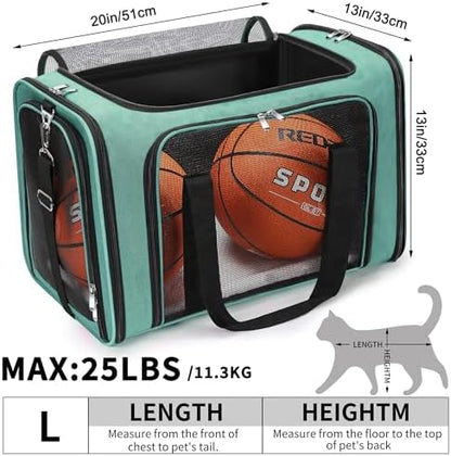Soft-Sided Cat/Dog/Pet Carrier, Collapsible Pets Travel Carriers