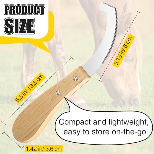 Bot Egg Knife for Horses, Horse Farrier Tool Grooming Bugs, Stainless Steel Blade with Wood Handle, Precision Grooming Tool for Bot Egg Removal