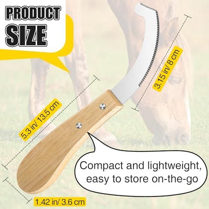 Bot Egg Knife for Horses, Horse Farrier Tool Grooming Bugs, Stainless Steel Blade with Wood Handle, Precision Grooming Tool for Bot Egg Removal