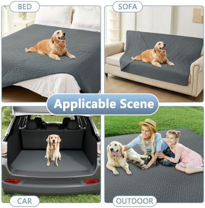 hyha Waterproof Reversible Dog Blanket, Pet Blanket for Sofa Couch