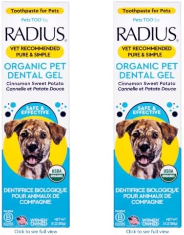 RADIUS Canine Pet Toothpaste, Cinnamon Sweet Potato, 3 oz, Non-Toxic Toothpaste for Dogs, Designed to Clean Teeth, Help Prevent Tartar, & Remove Plaque, Xylitol Free, Pack of 2