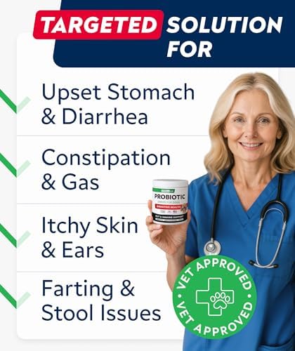 STRELLALAB Dog Probiotics Chews + Enzymes Gut Health Support