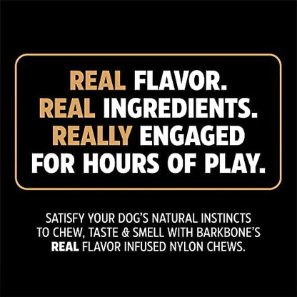 Pet Qwerks Original BarkBone Nylon Dog Bone Durable Dog Chew Toy for Aggressive Chewers - Bacon Flavor - 6.1", Made in USA (Pack of 4)