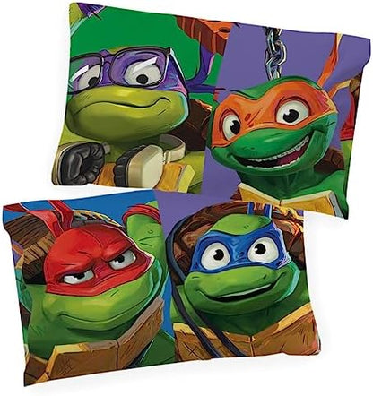Nickelodeon Teenage Mutant Ninja Turtles Kids Reversible Pillowcase, 20 x 30 Inch, Super Soft Microfiber, Machine Washable, TMNT Kids Bedding - Jay Franco (Officially Licensed Nickelodeon Product)