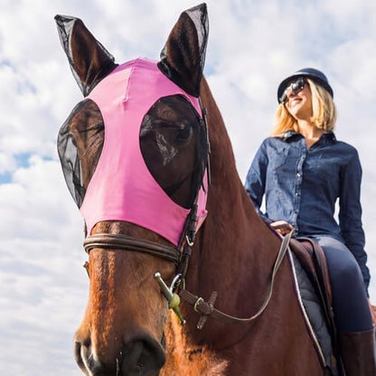 Frienda 4 Pcs Horse Fly Mask with Ear, Medium, Colorful