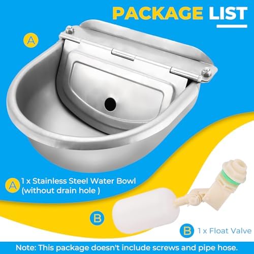 NATGAI Automatic 304 Stainless Steel Waterer Bowl Without Drainage Hole