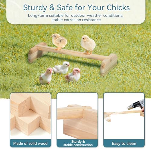 PETSFIT Baby Chick Roosting Bar, Anti-Rotation, Solid Wood, for Brooder