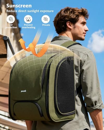 Pecute Cat Backpack Carrier,Large Space Cat Bubble Backpack,Ergonomic,Green