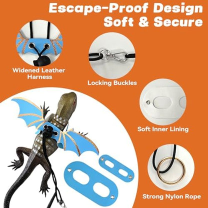 Dinosaur Wing Leash Harness for Bearded Dragons