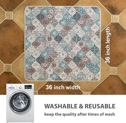 nunubaby Washable Pee Pads for Dogs, Stylish, Non-Slip and Leak-Proof Pee Pads. Reusable Potty Pads for Dogs for Crates and Floors.(Dark Red/Multi,36" x36" )