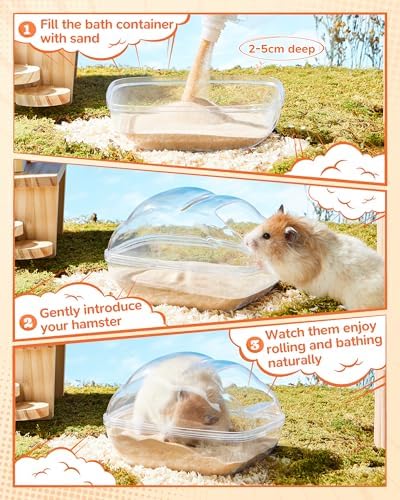 Hamster Bath Sand, 18oz Natural Desert Sand for Gerbil & Syrian Mice, Brown