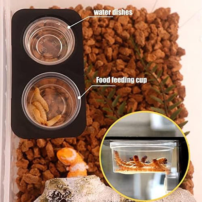 0.5oz Crested Gecko Food and Water Feeding Cups, Reptile Feeder Bowls, Plastic Replacement Food Dish for Lizard and Other Small Pet Ledge Accessories (100 pcs)
