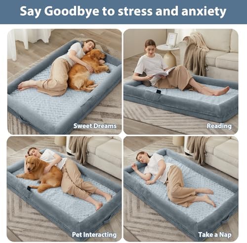 WNPETHOME Human Dog Bed Orthopedic for Adult & Dogs Comfy Sleeping