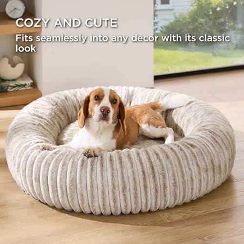 Bedsure ComfyFleece™ Donut Dog Beds Large Sized Dog with Washable Cover