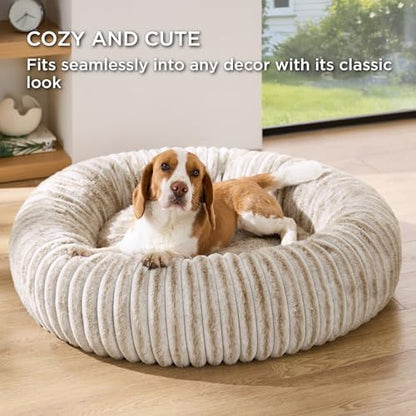 Bedsure ComfyFleece™ Donut Dog Beds Large Sized Dog with Washable Cover