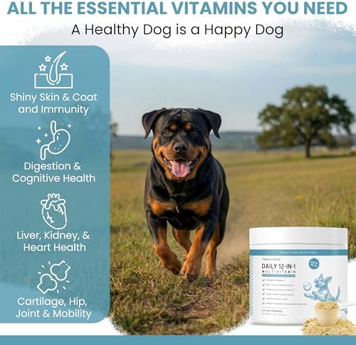Dog Multivitamin Powder – 12-in-1 Formula with Probiotics, 5.4 oz