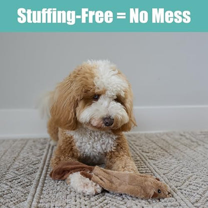SPOT Skinneeez Beaver Dog Toy – 14" Stuffing-Free Plush Squeaky Dog Toy, Durable Interactive Toy for Small & Medium Dogs, Light to Moderate Chewers, Mess-Free Play