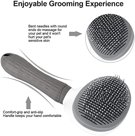 Depets Cat Brush for Shedding, Skin Friendly Self-Clean Dog Slicker Brush