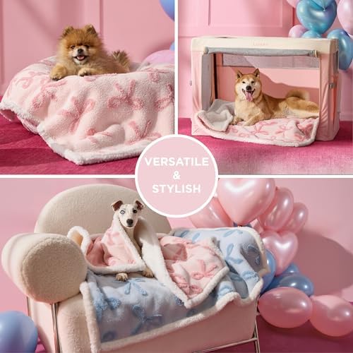 LE SURE Waterproof Dog Blankets for Small Dogs Cute Cozy 3D Jacquard,25x35
