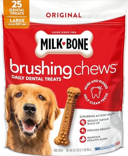 Milk-Bone Brushing Chews Large Daily Dental Dog Treats, 33.7 oz Bag