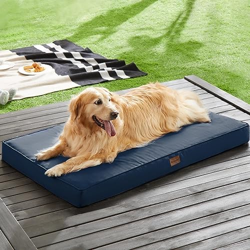 BFPETHOME Outdoor Waterproof Dog Bed for Large Dogs, Washable Cover, 42"