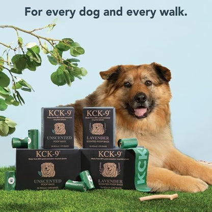 80% Recycled Plastic Dog Poop Bags – Extra Thick, Leak Proof Waste Bags, Big Dog Approved (Lavender, 270 Bags)