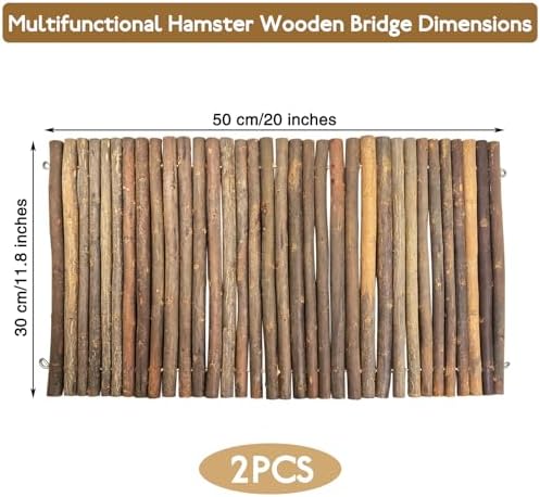 PINVNBY 2 PCS Extra Large Wooden Bunny Ladder Bridge-20 x 11.8 inches, Rabbits Hideout House Tunnel, Rodents Chew Toys for Guinea Pig Chinchillas Hedgehogs Ferrets Rat