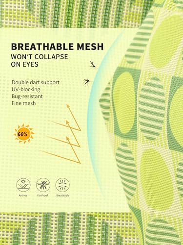Tackmore Horse Fly Mask Without Ears, Breathable Structured Mesh for Horses, Soft Fleece Edging, UV Protection, Printed Turnout Mask for Pasture-Grass Green Circles L