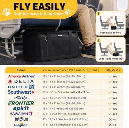 Apollo Walker Cat Carrier Airline Approved Expandable Black