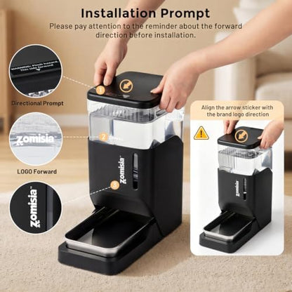 ZOMISIA 2.1 Gallon Gravity Dog Water Dispenser with Stainless Steel Bowl