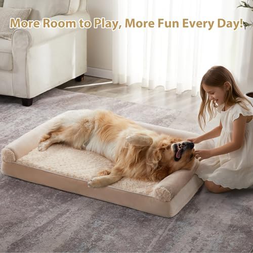 BFPETHOME Orthopedic Washable XXL Dog Bed for Senior Dog Cozy Sleep