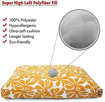 Majestic Pet Rectangular Dog Bed, X-Large, 50x42x5 in, Washable, Yellow