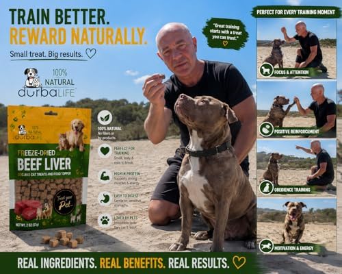Freeze Dried Single Source Beef Liver Cubes Dog & Cat Treats Food Topper - Raw Bits Training Treasure, Possess Strong Aroma & Flavor Encourage Picky Eaters, High-Protein Recipe (2.0 oz, Beef Liver)