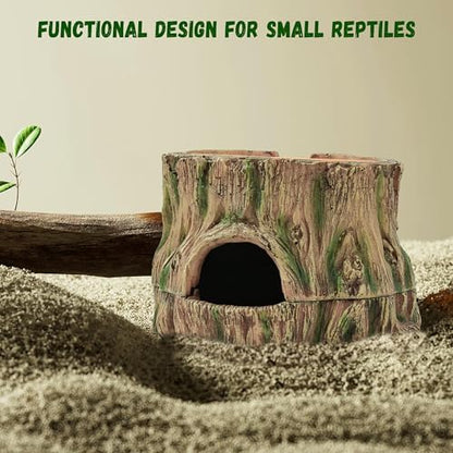 3 in 1 Leopard Gecko Humid Hide,Small Reptile Hide Cave