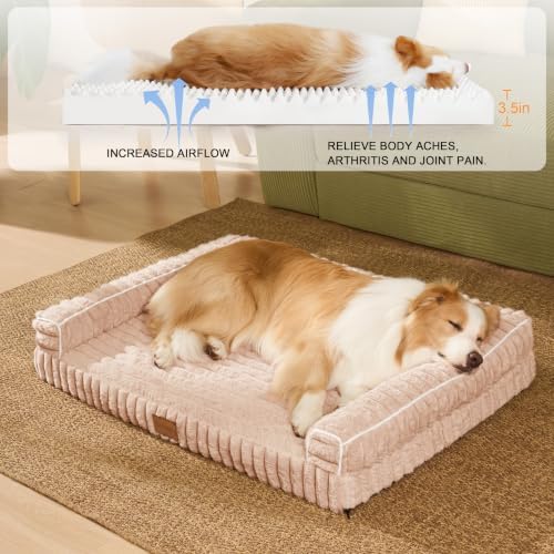 Orthopedic Large Dog Bed Furry Pet Bed, Washable Cover 36''X24''