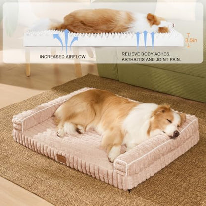 Orthopedic Large Dog Bed Furry Pet Bed, Washable Cover 36''X24''