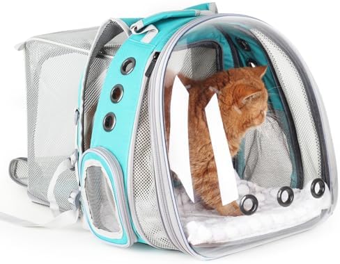 Lollimeow Expandable Cat Backpack Carrier for Large Cats & Small Dogs - Airline Approved Pet Bubble Backpack with Dual-Side Expansion, Perfect for Travel, Hiking & Outdoor Adventures, Up to 16lbs