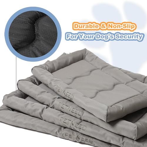 Orthopedic Dog Bed Water-Resistant 900D Oxford - Indoor Outdoor Extra Large Dog Beds for Dogs up to 100lbs, Supportive Foam Washable Travel Bed (45", Grey)