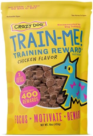 Crazy Dog Train-Me! Training Treats 16 oz. Bag, Chicken Flavor, with 400 Treats per Bag, Recommended by Dog Trainers