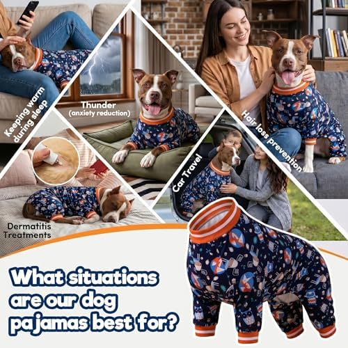 LovinPet Pet Clothes, Pet Pajamas, Nighthawk and Red Fox Gray Print, M