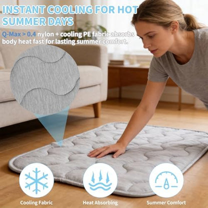Dog Cooling Mat Self Cool Pad for Dogs and Cats, Washable Portable Pet Sleeping Pad for Summer Size 27.6" x 19.7"