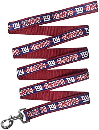 Pets First NFL Licensed New York Giants Pet Leash, Size Small – Durable Satin Dog & Cat Walking Strap and Pet Tether with Embroidered Team Name & Logo