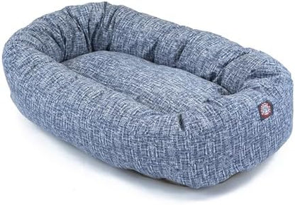 Majestic Pet Bagel Calming Dog Bed, 24 Inch Small, Round, Washable, Blue