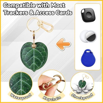 Leather Keychain Holder Case for AirTag, Cute Protective Cover for Apple Airtag KeyChain, GPS Tracker Item Finder