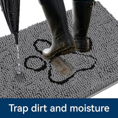 Bcoimo Chenille Doormats Absorb Moisture and Dirt 30*20, Muddy Mats for Dog