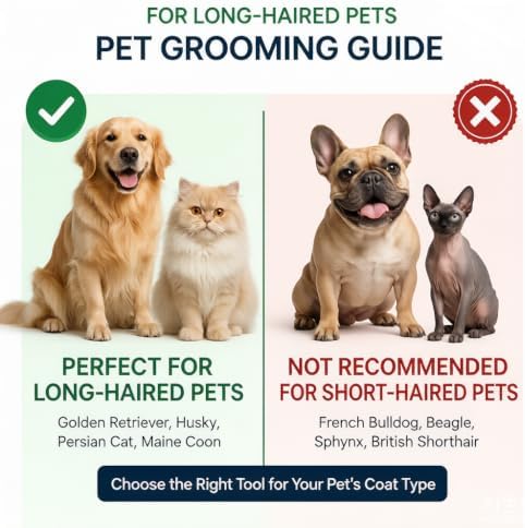 Tpotato Deshedding Dog Brush for Long Haired Dogs Cats,Undercoat Shedding Rake for Dematting Detangling Tangles Matted Fur and Knots,Metal Pet Comb,Professional Pet Grooming Supplies Tool Kit,Red